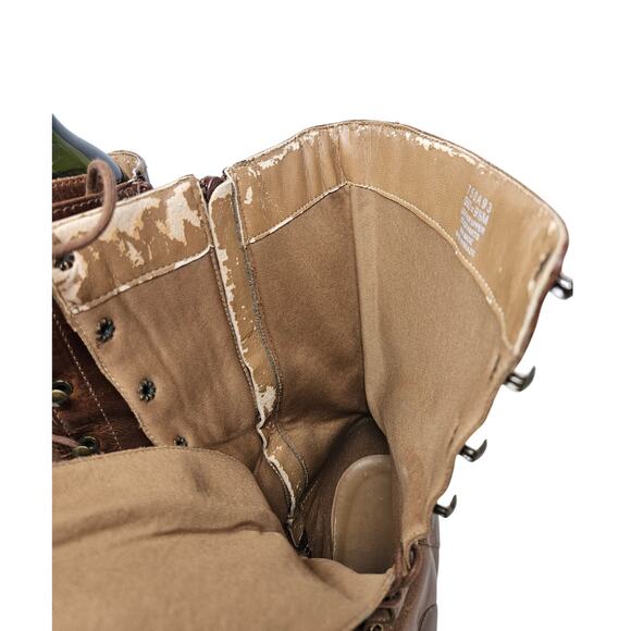 Vintage 90s Naturalizer 9.5 Brown Leather Lace Up Boot Cottage Whimsygoth - Picture 3 of 6